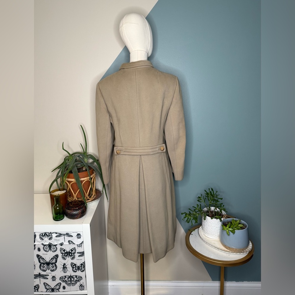 Ben Zuckerman for Lord & Taylor Vintage 1960s Wool Coat Taupe Fit & Flare Size 8 - Picture 6 of 15